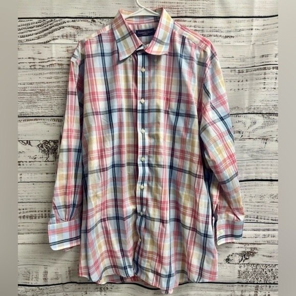 SEAWARD & STEARN  London Casual Dress‎ Shirt Mens XL Made In Poland - Picture 1 of 4